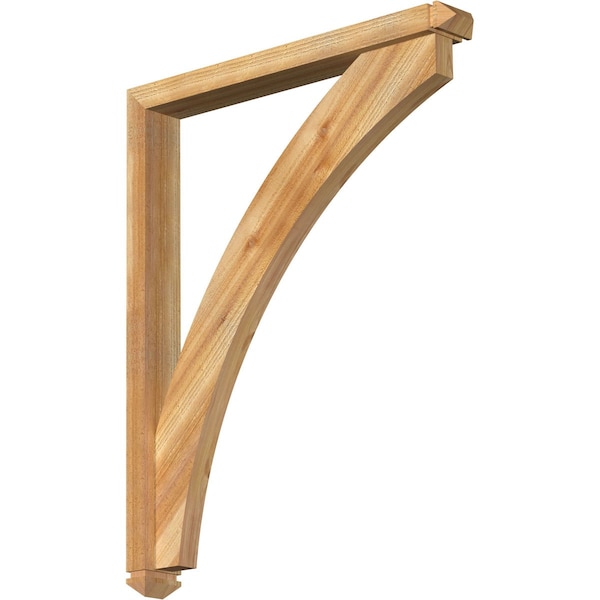 Ekena Millwork Thorton Arts and Crafts Rough Sawn Bracket w/ Offset Brace, Western Red Cedar, 4"W x 32"D x 40"H BKT0402X32X40THR03RWR - main